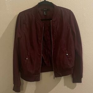 Forever 21 Burgundy Bomber Jacket